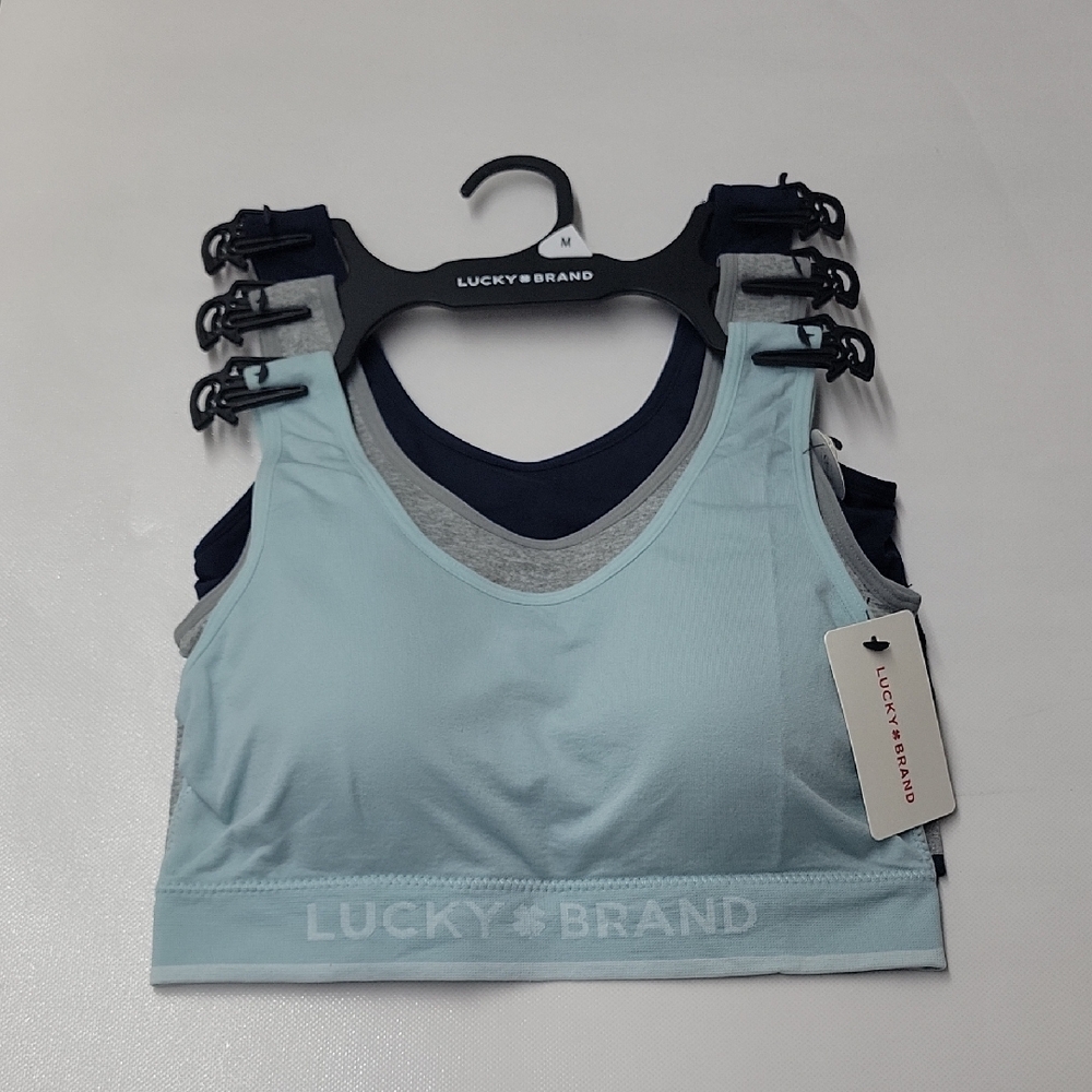 Lucky Brand Women's Seamless Bra - Light Blue, Gray, Navy